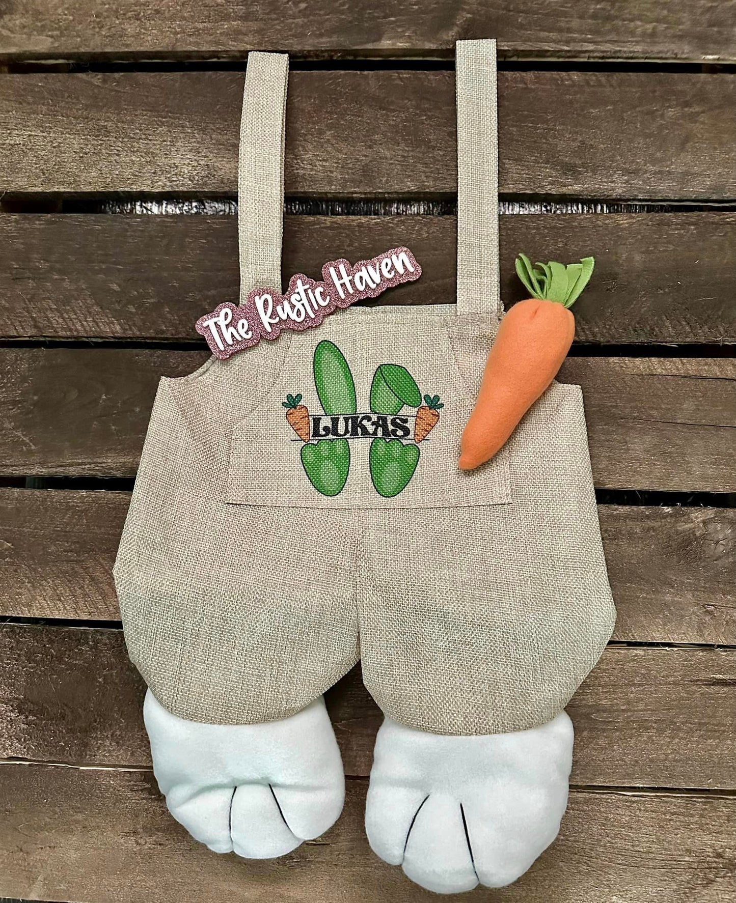 Cute personalized bunny feet Easter bags