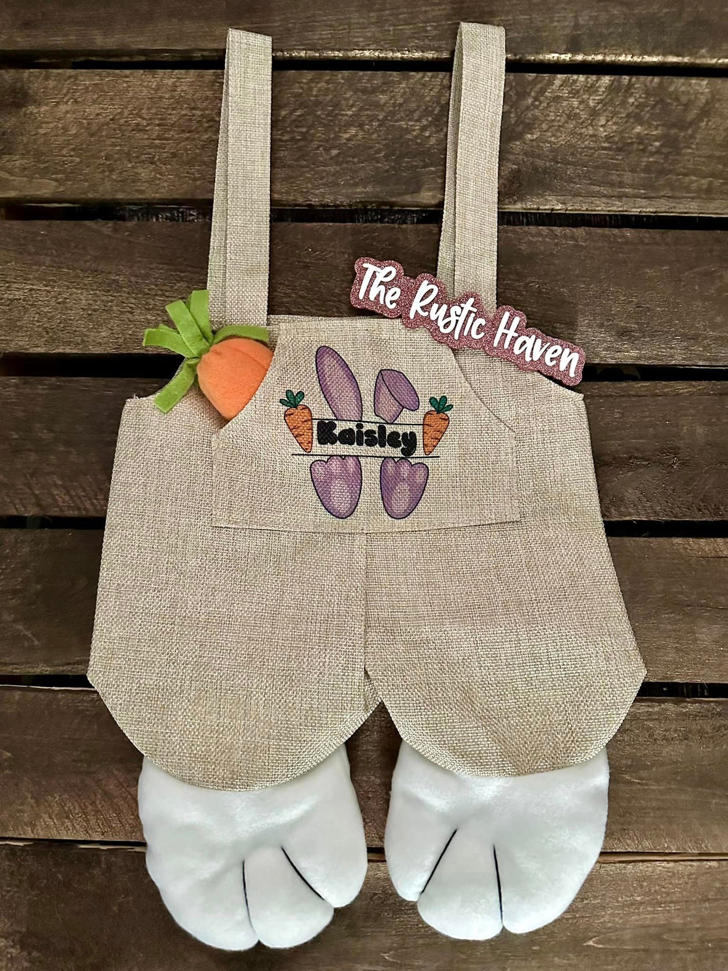 Cute personalized bunny feet Easter bags