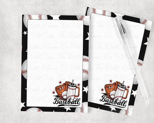 Baseball Mama Notepad | 4x6 Personalized Style Memo Pad | 50 Sheet Desk Pad