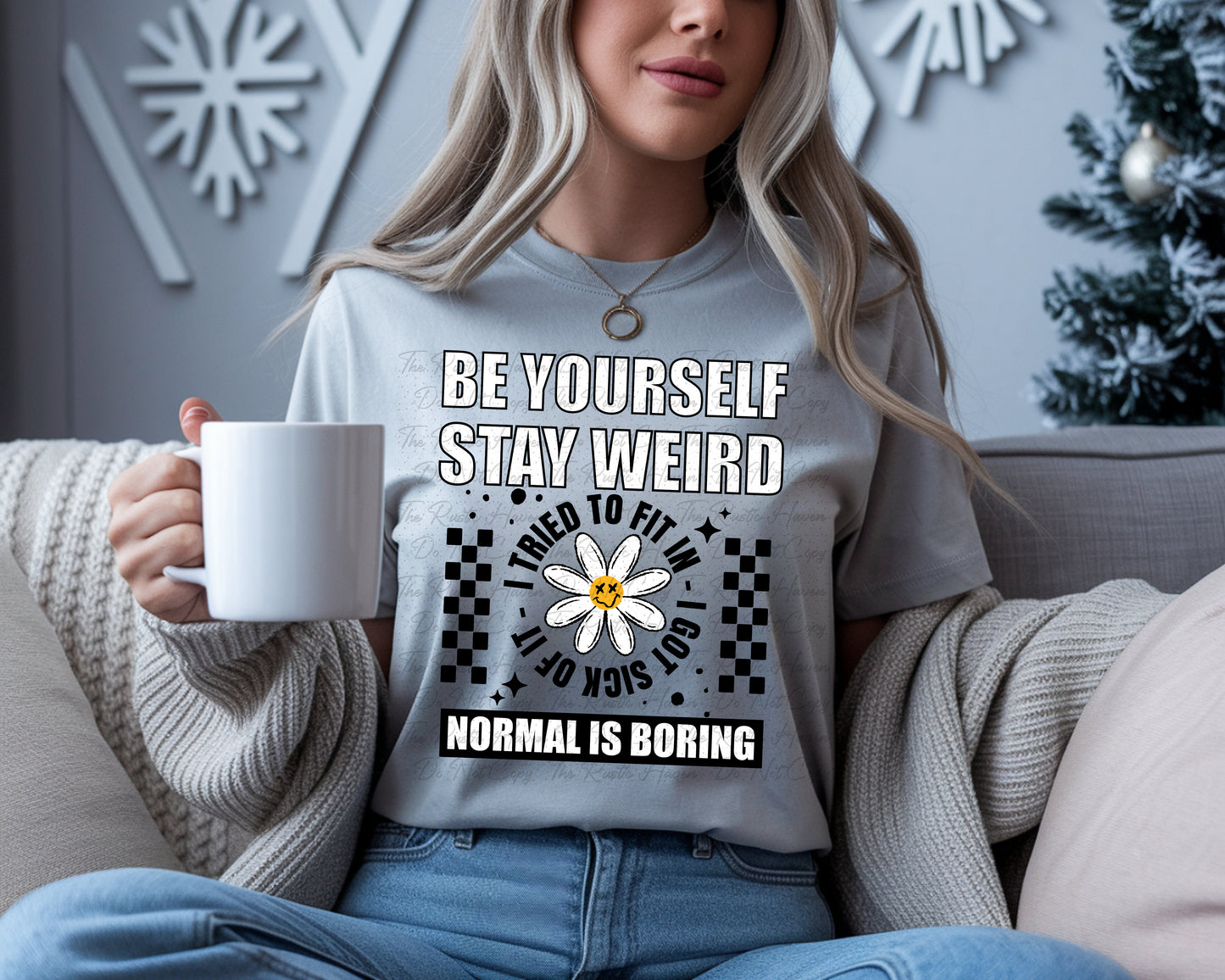 Be Yourself Stay Weird Graphic T-Shirt | Normal Is Boring Daisy Tee