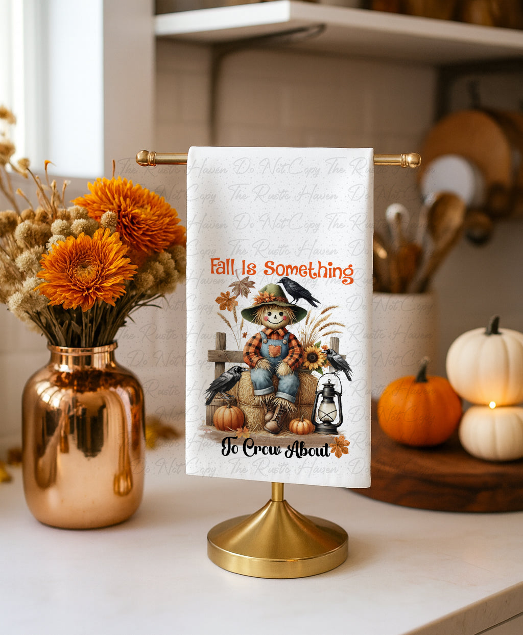 Fall Scarecrow Hand Towel – “Fall Is Something To Crow About” | 100% Polyester