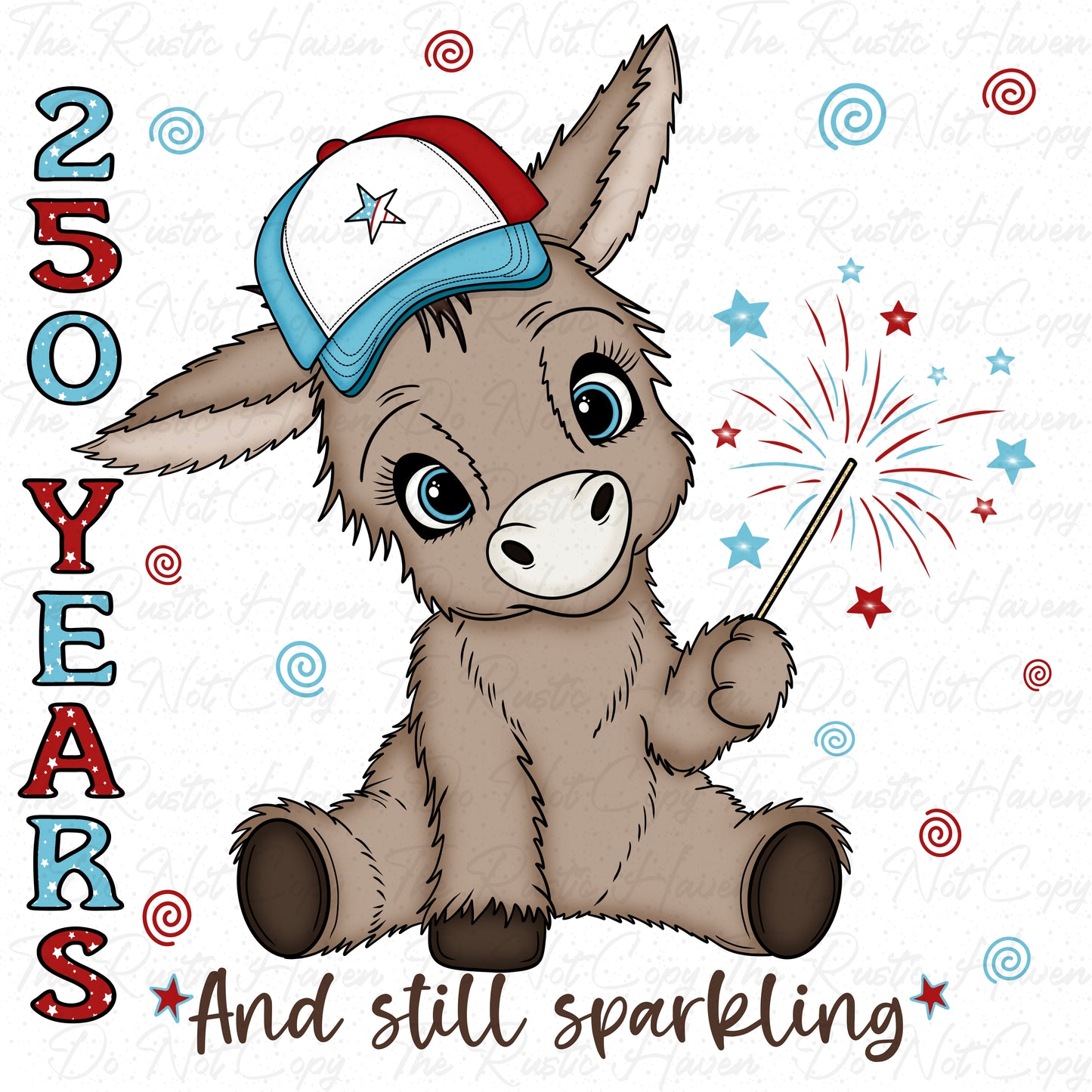 250 Years & Still Sparkling PNG | Patriotic Donkey Digital Download