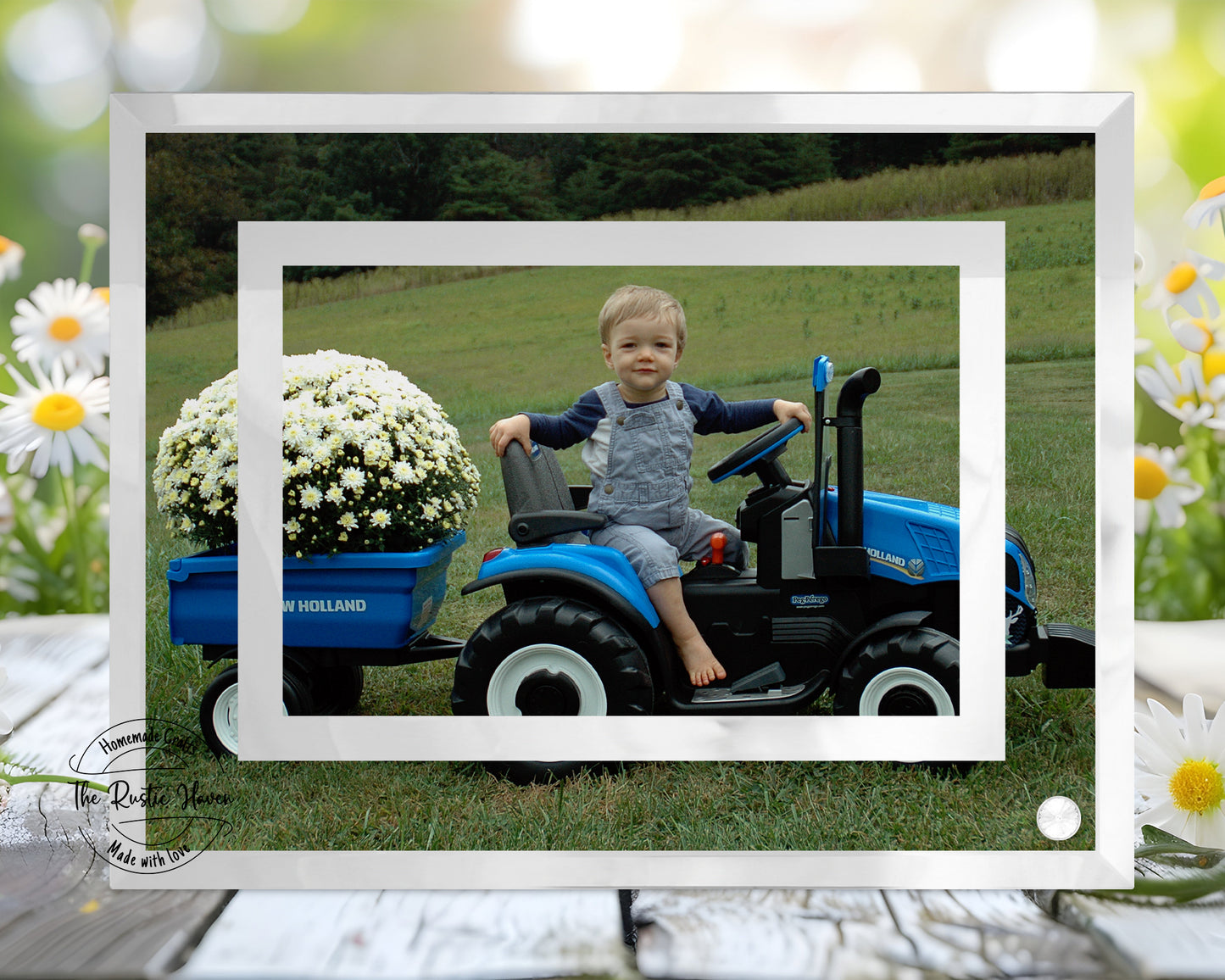 Beautiful Mirrored Glass Photo Frame Personalized with your favorite photos