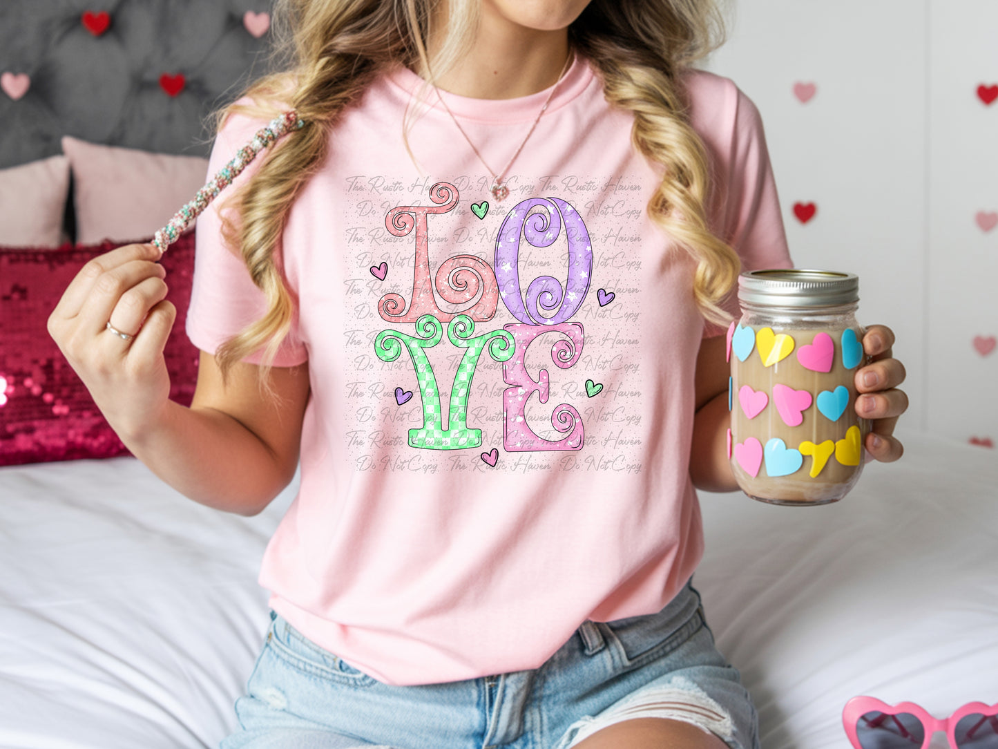 Whimsical LOVE PNG | Valentine’s Day Digital Download | Pastel Love Letters