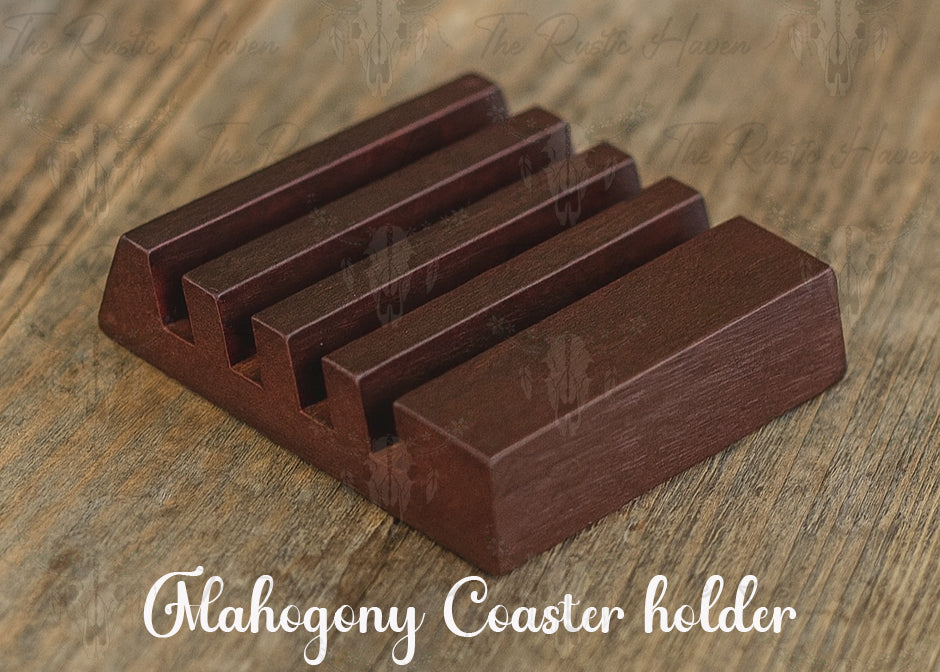 Rustic Fall Scarecrow Coaster Set of 4 – Unisub with Cork Back, Gloss Finish & Mahogany Holder