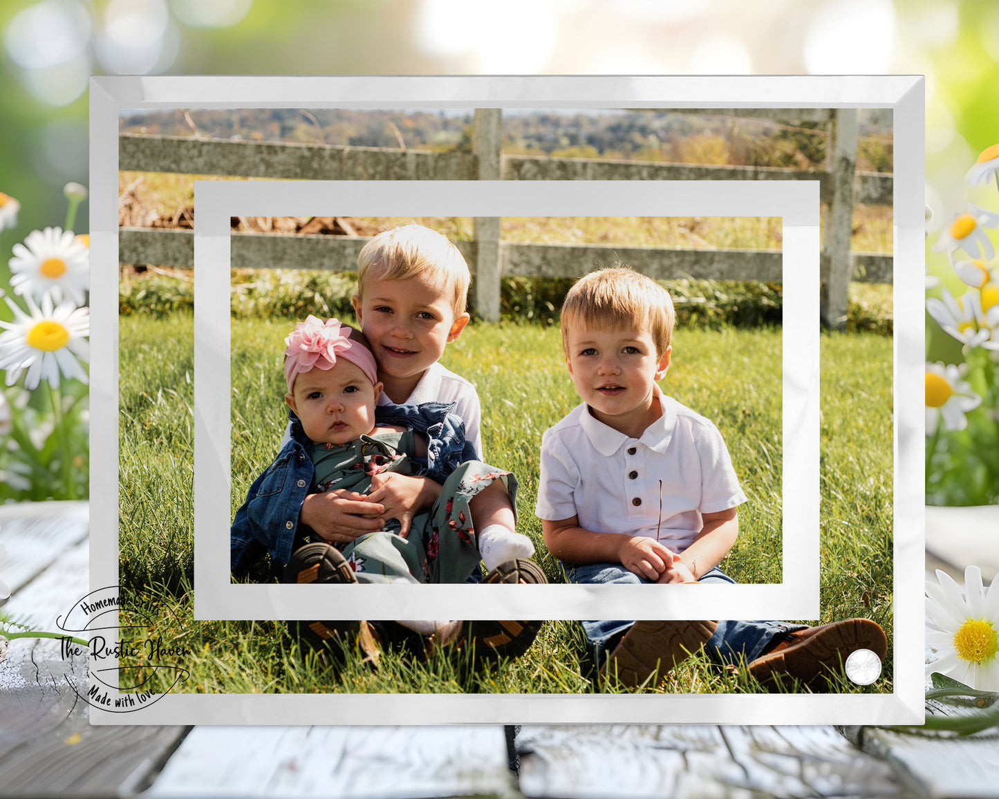Beautiful Mirrored Glass Photo Frame Personalized with your favorite photos