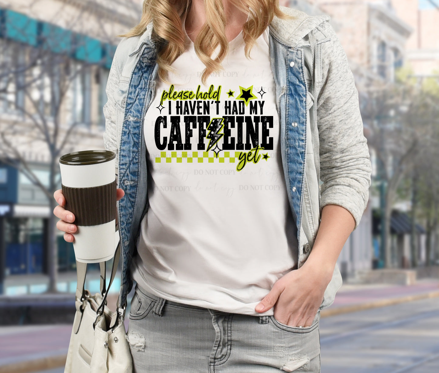 Please Hold I Haven’t Had My Caffeine Yet Funny Coffee T-Shirt