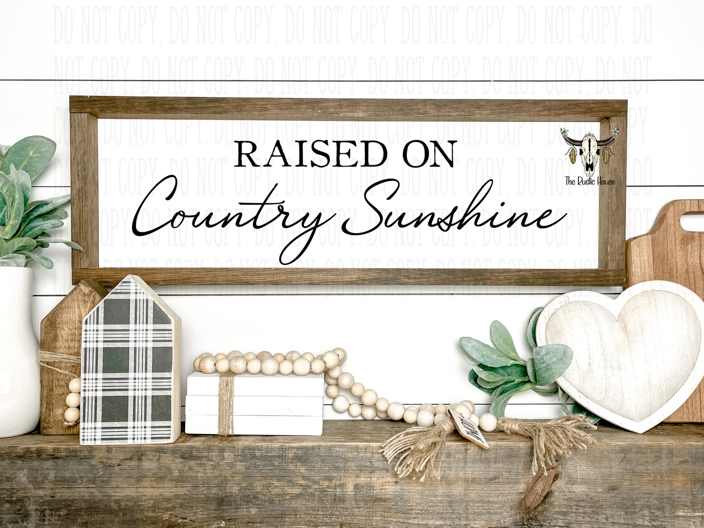 Raised On Country Sunshine Rectangle Wall sign