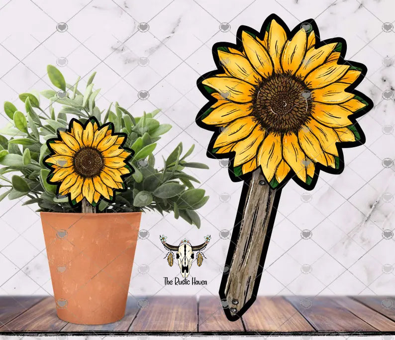 Sunflower Acrylic Plant Stake – Bright Floral Garden Marker