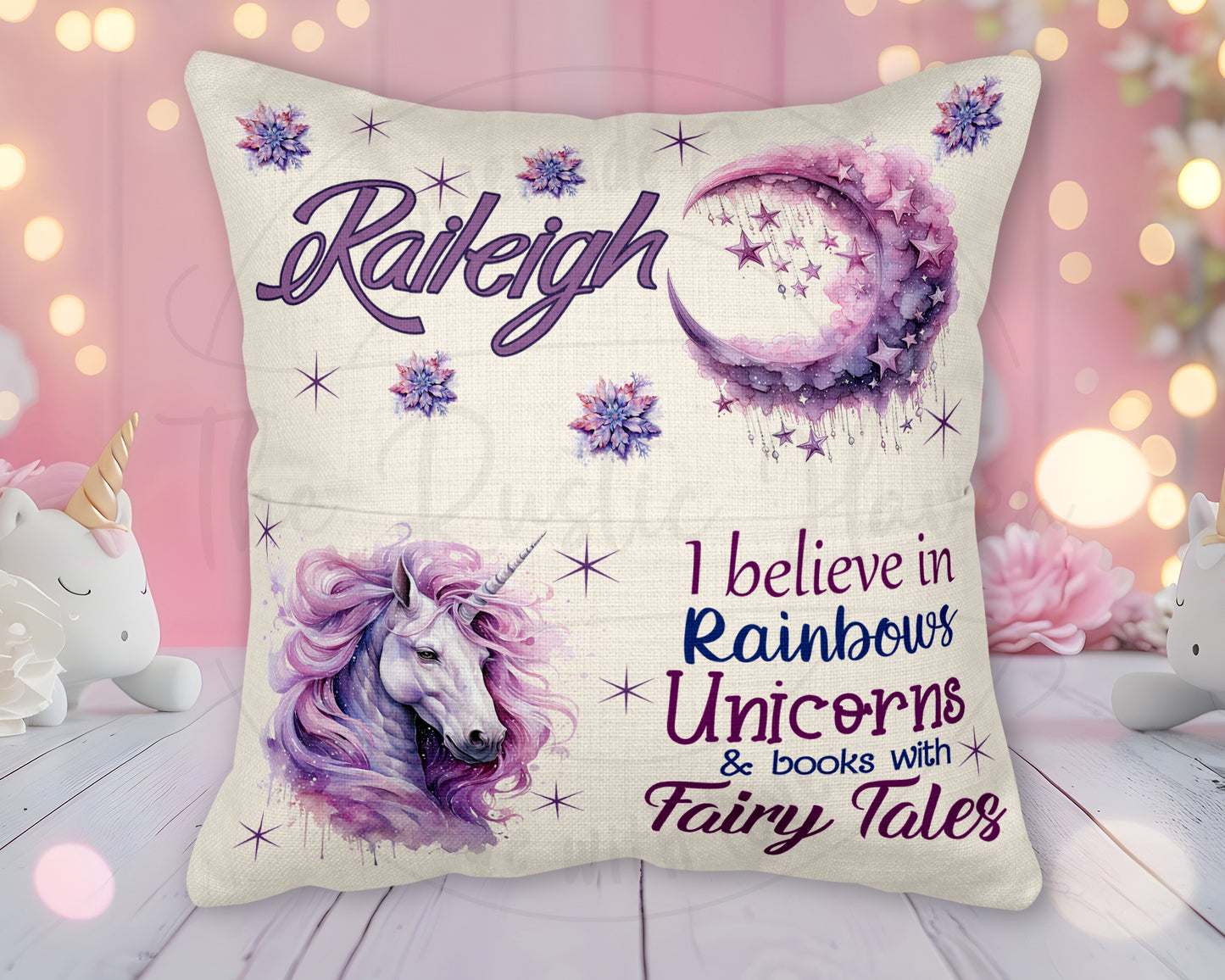 Beautiful Personalized Unicorn Pocket Pillow