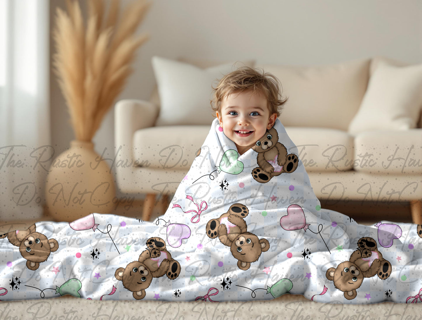 Valentine Bear Seamless Digital Paper PNG | Cute Teddy Bear Valentine Pattern | 300 DPI Printable Background