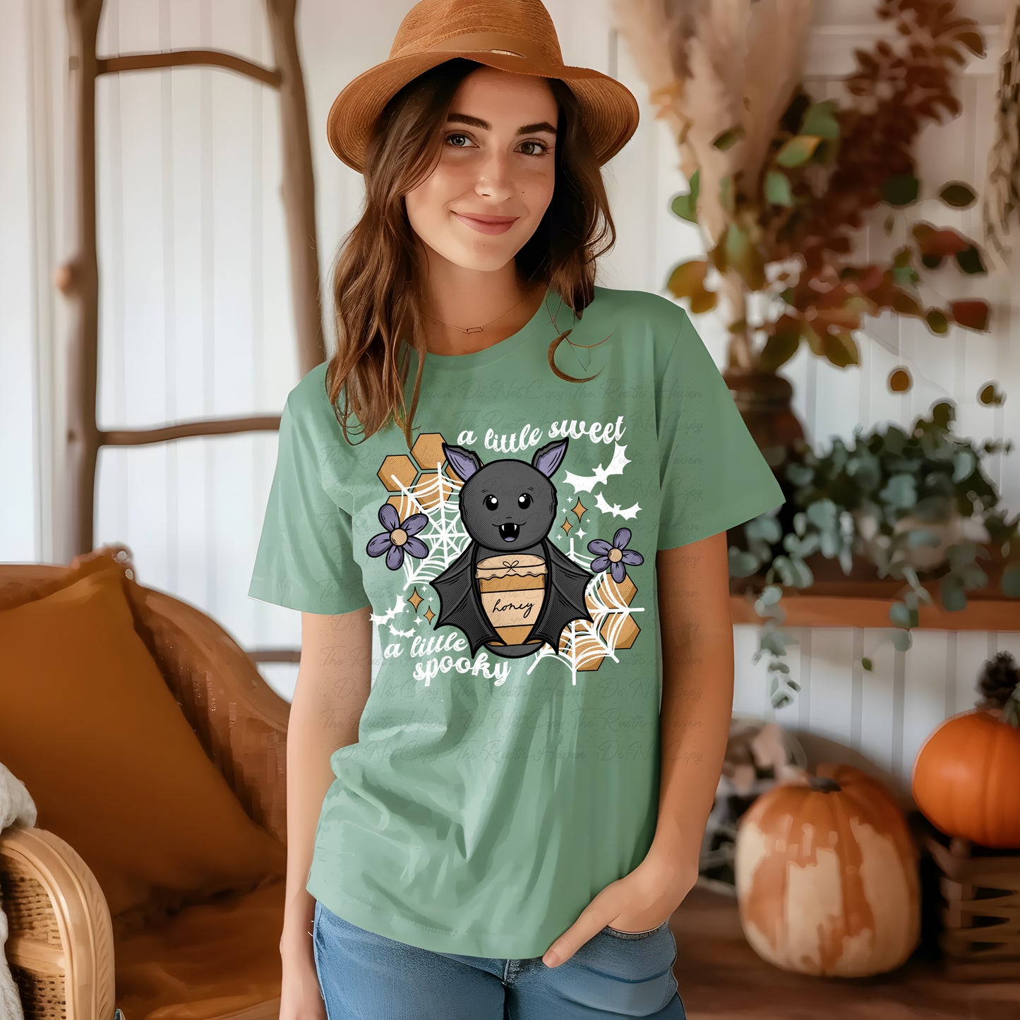 A Little Sweet, A Little Spooky Bat Graphic Tee – Halloween Cute Bat Shirt (3 Colors)