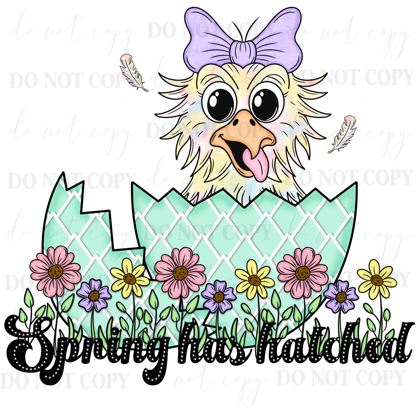 Spring Has Hatched Easter Chick PNG | Cute Easter Sublimation Design | Spring Chick With Bow | Easter Egg Floral PNG Digital Download