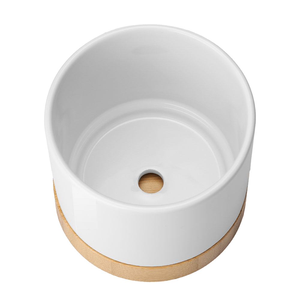 Mama Ceramic Planter with Bamboo Base
