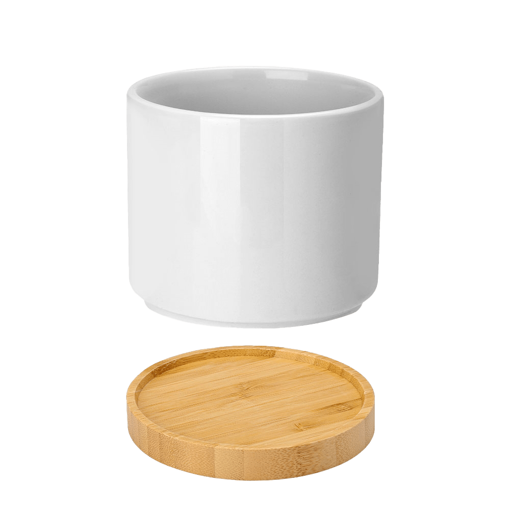 Mama Ceramic Planter with Bamboo Base