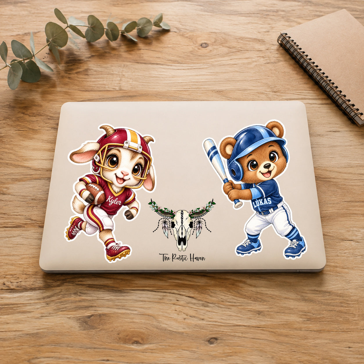 Custom Animal Sports Sticker – Personalized Name & Team Colors