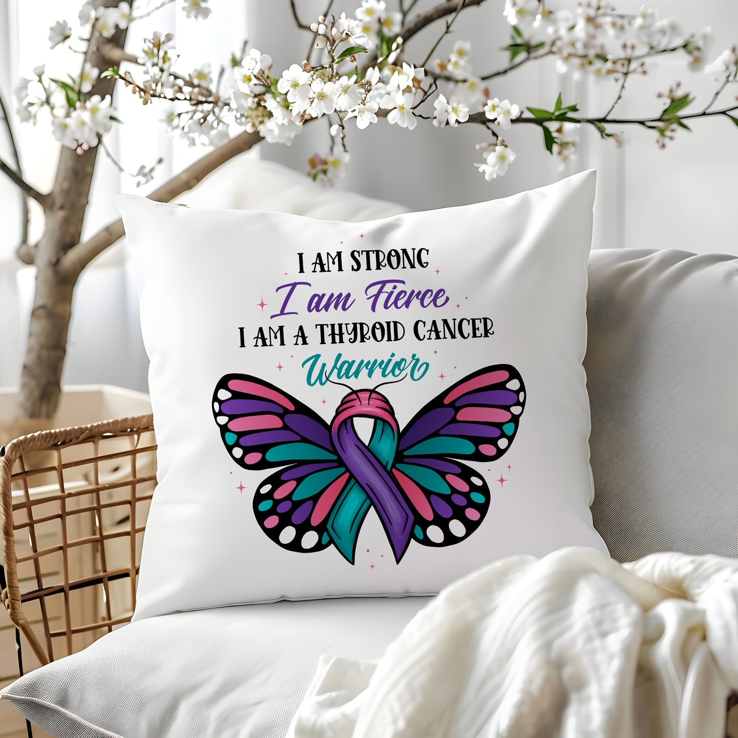 Awareness I am a Survivor/warrior Beautiful Butterfly Pillows