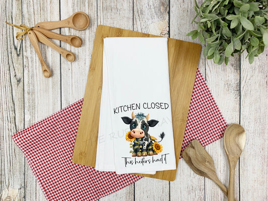 Kitchen Closed This Heifers Had It Adorable Hand Towel