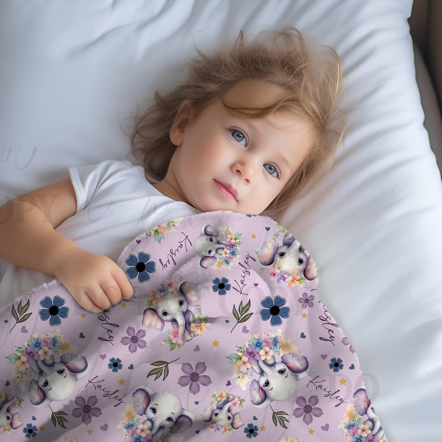 adorable baby elephant personalized blanket