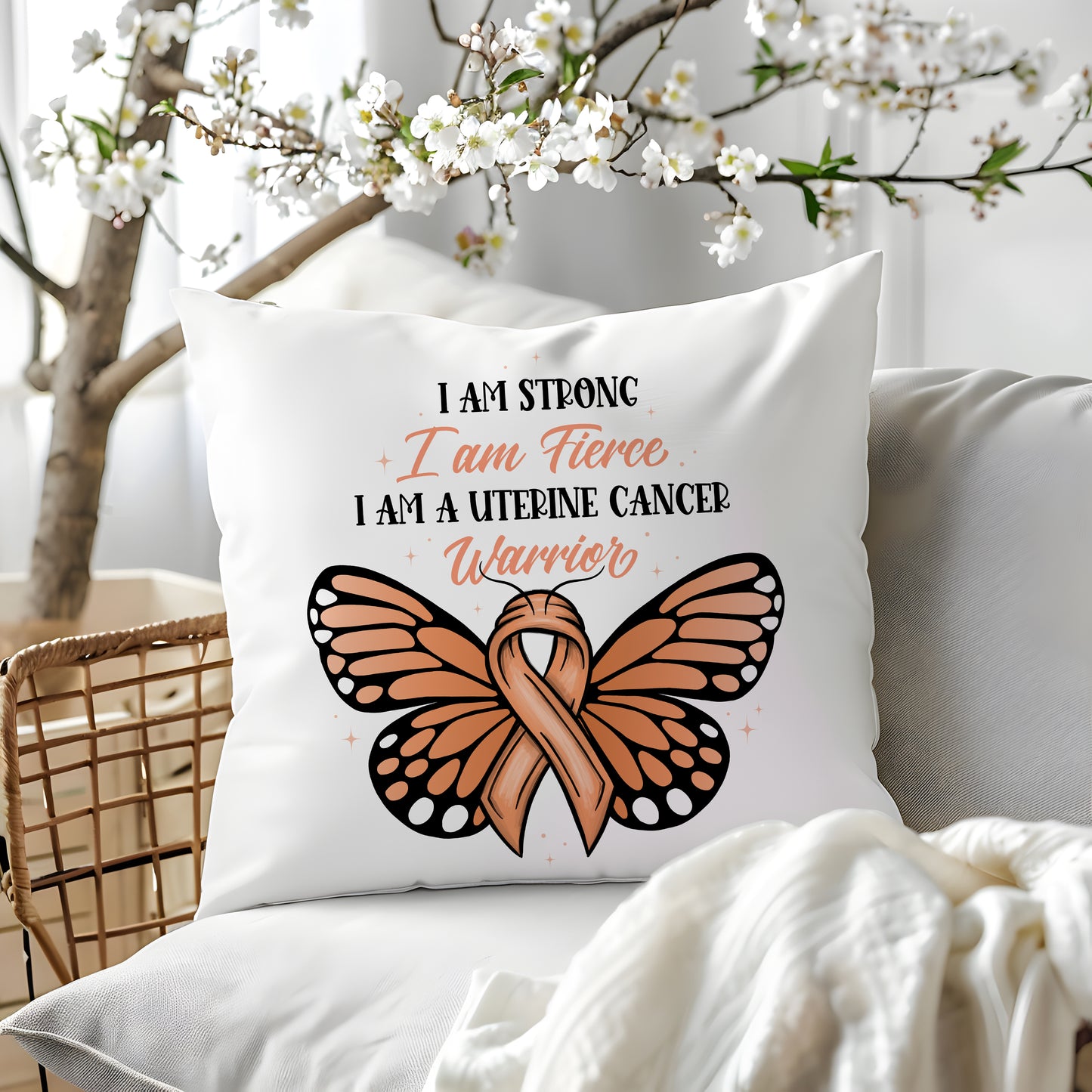 Awareness I am a Survivor/warrior Beautiful Butterfly Pillows