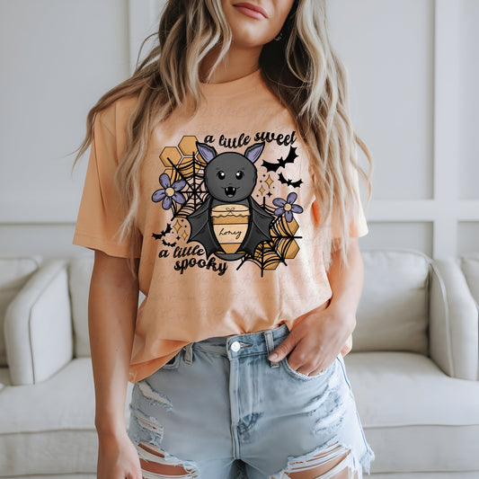 A Little Sweet, A Little Spooky Bat Graphic Tee – Halloween Cute Bat Shirt (3 Colors)
