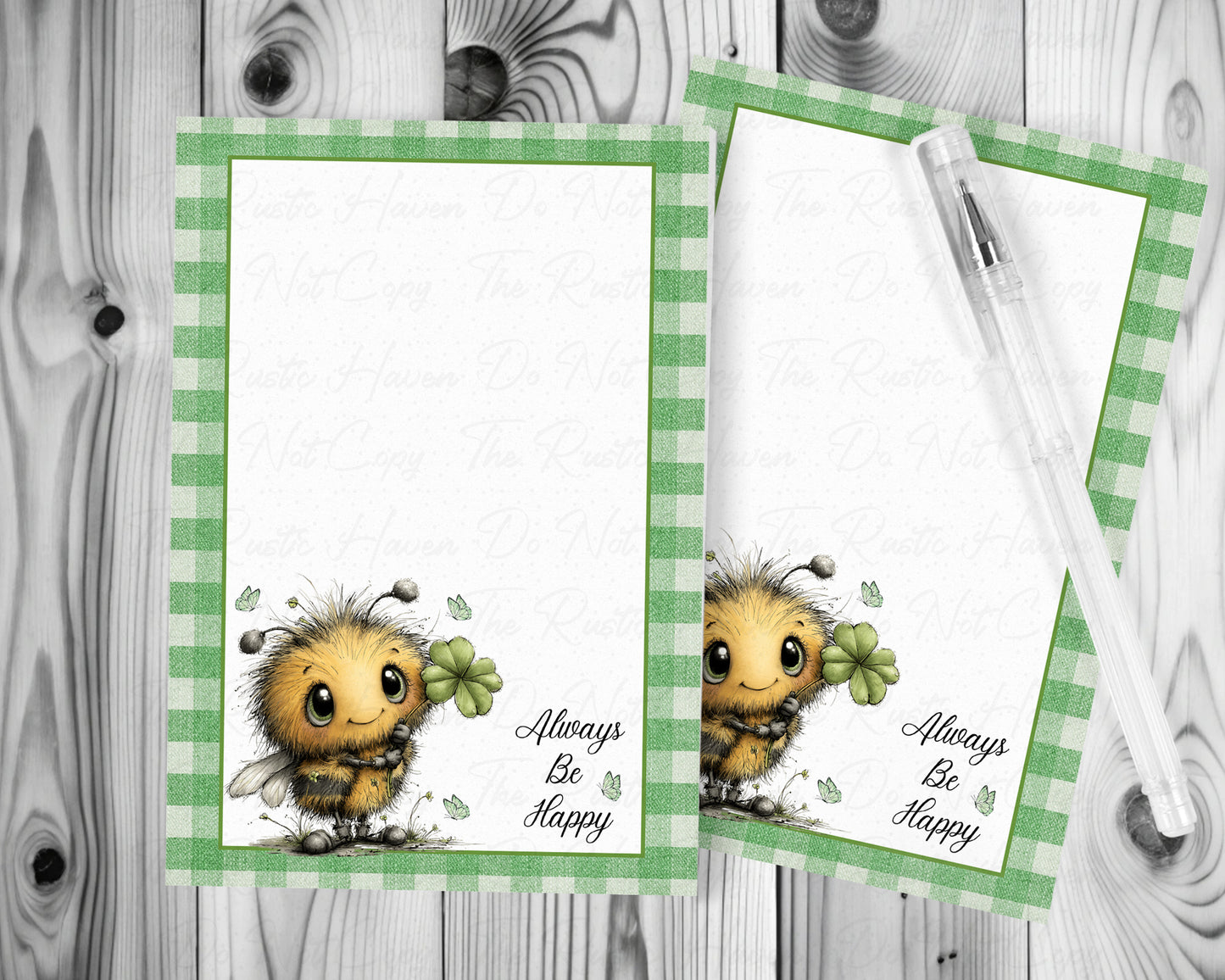 Always Bee Happy Clover Bee Notepad