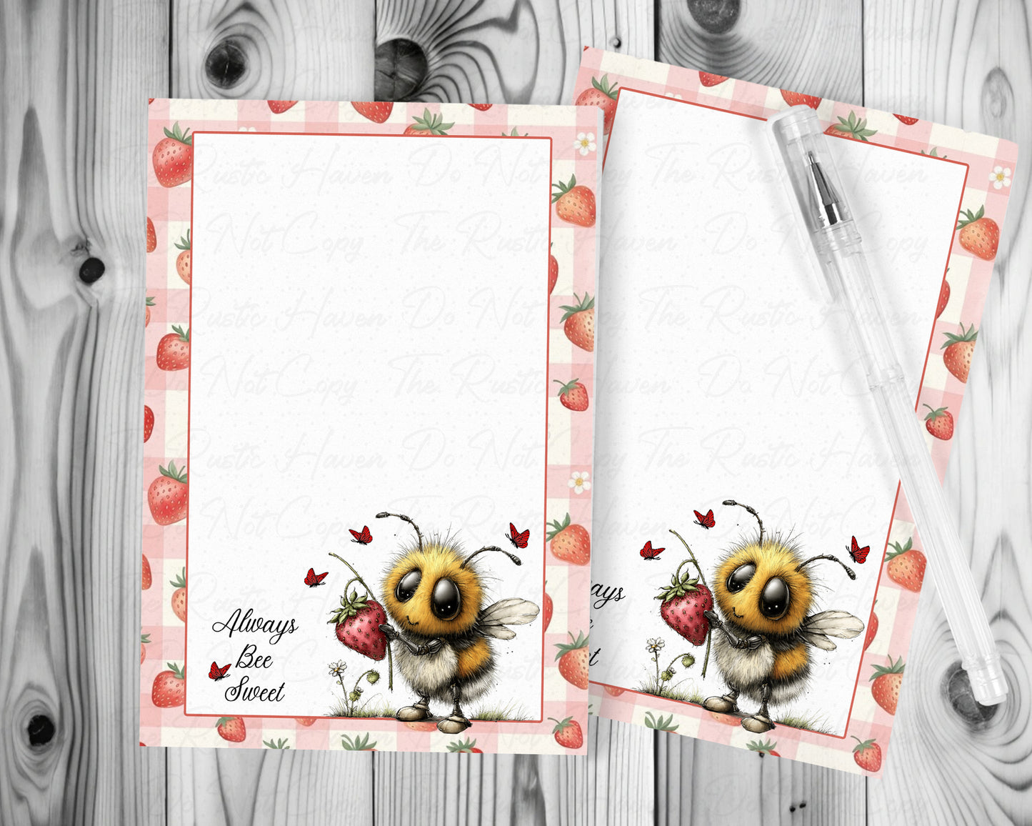 Always Bee Sweet Strawberry Bee Notepad