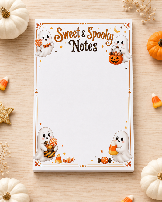 Sweet & Spooky Notes – Halloween Notepad | 6×9 Inch | 50 Sheets