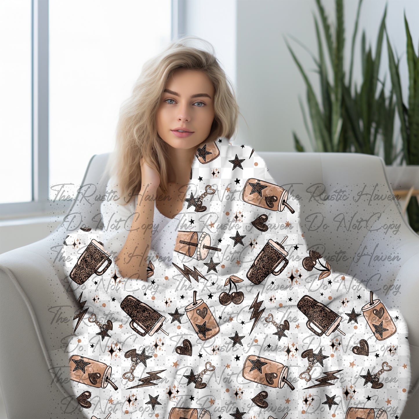 Coffee Lover Seamless PNG Pattern | 400 DPI Neutral Coffee Aesthetic Digital Paper | Sublimation Design