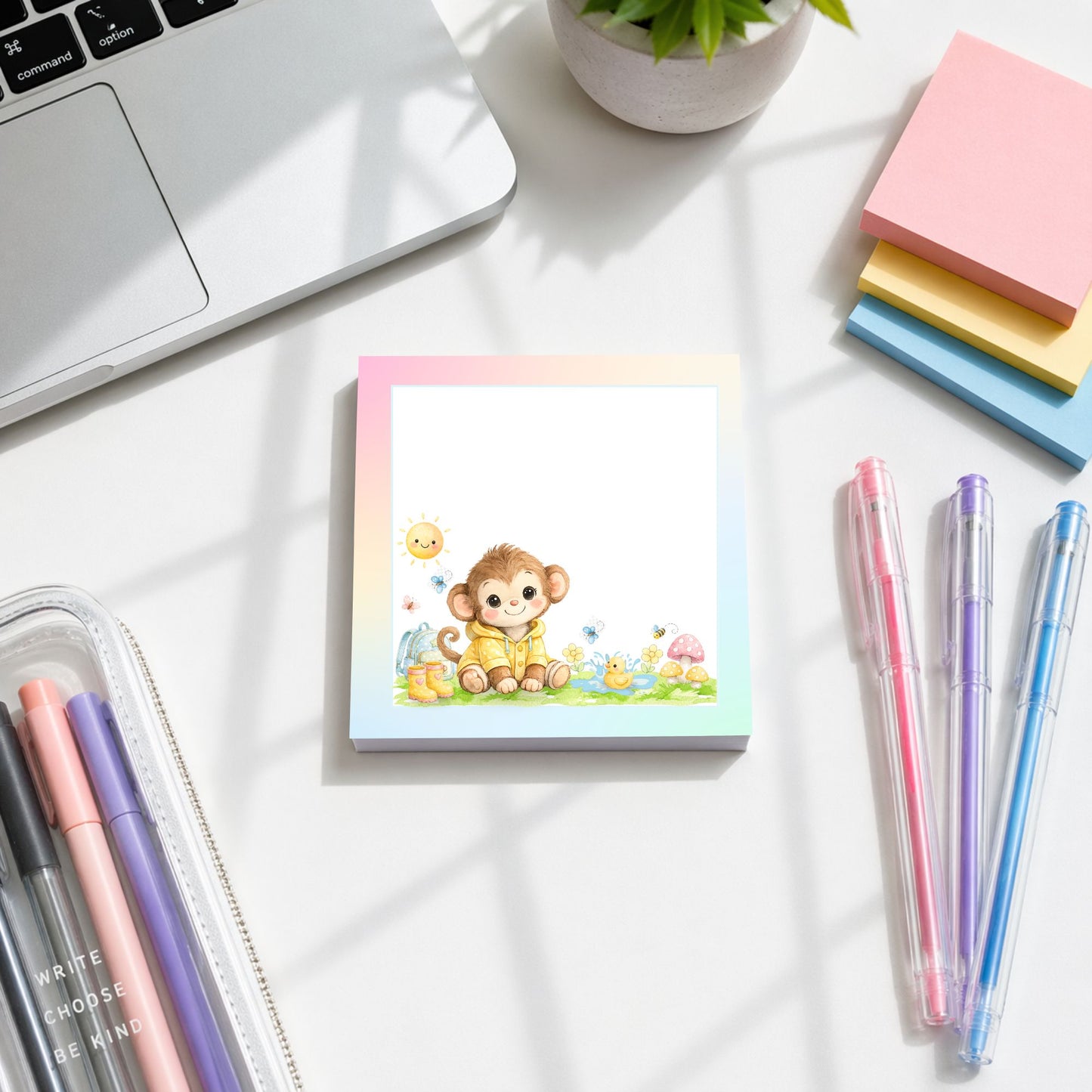 Cute Animal Lunch Box Notes Notepad | 4x4 Memo Pad | Choose Your Favorite Animal