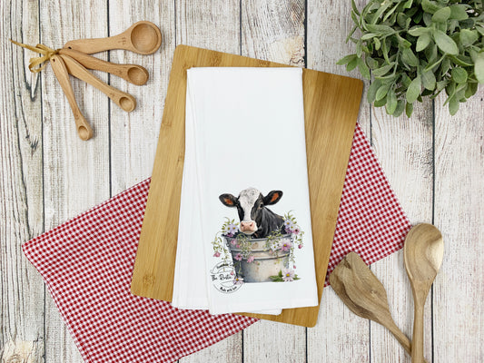 Beautiful Cow in a Wash tub Hand Towel