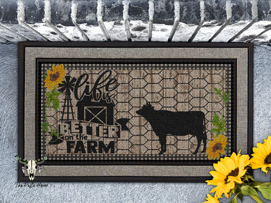 Life Is Better on the Farm Doormat