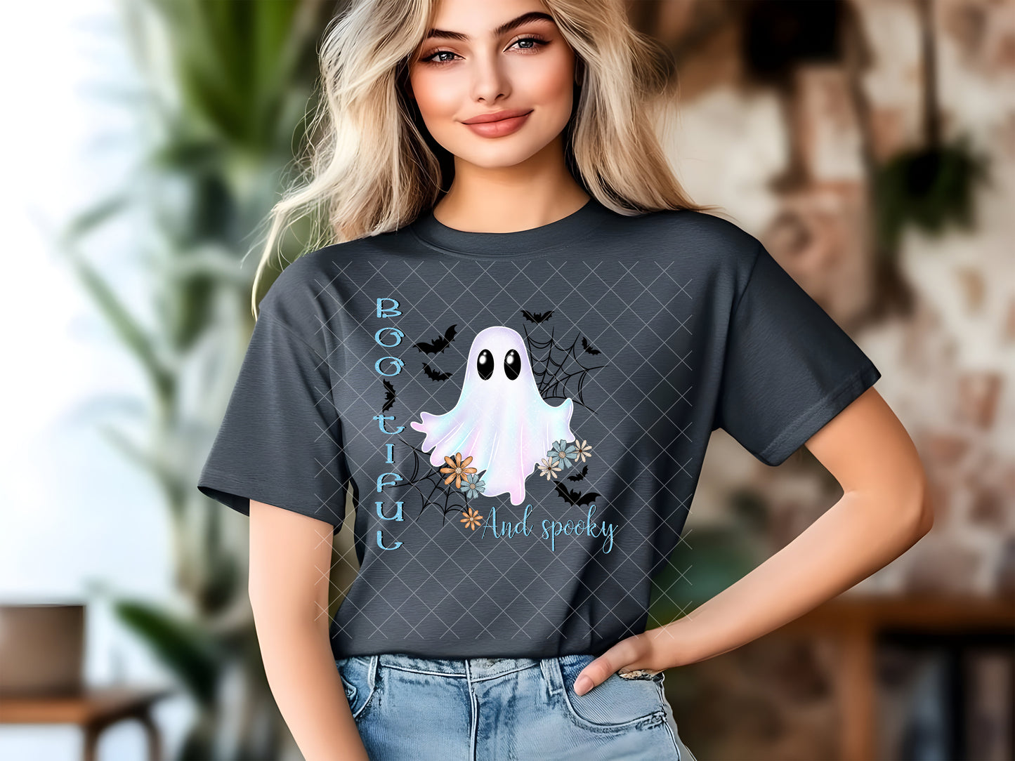 Bootiful and Spooky Halloween Ghost Shirt – Cute Pastel Ghost Tee for Women