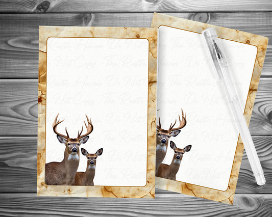Personalized Deer Notepad | Rustic Deer Memo Pad | 5x7 Hunting Notepad | Custom Name Notepad | 50 Sheet Writing Pad