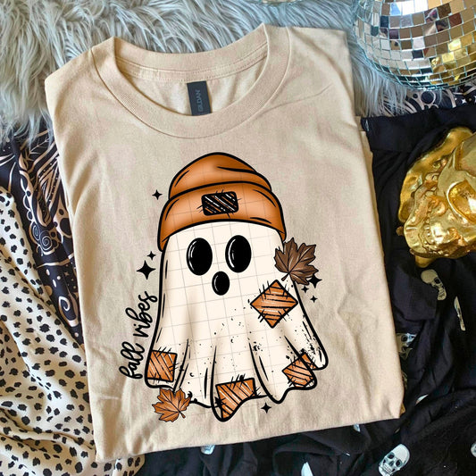 Fall Vibes Ghost Tee – Cute Halloween Autumn T-Shirt