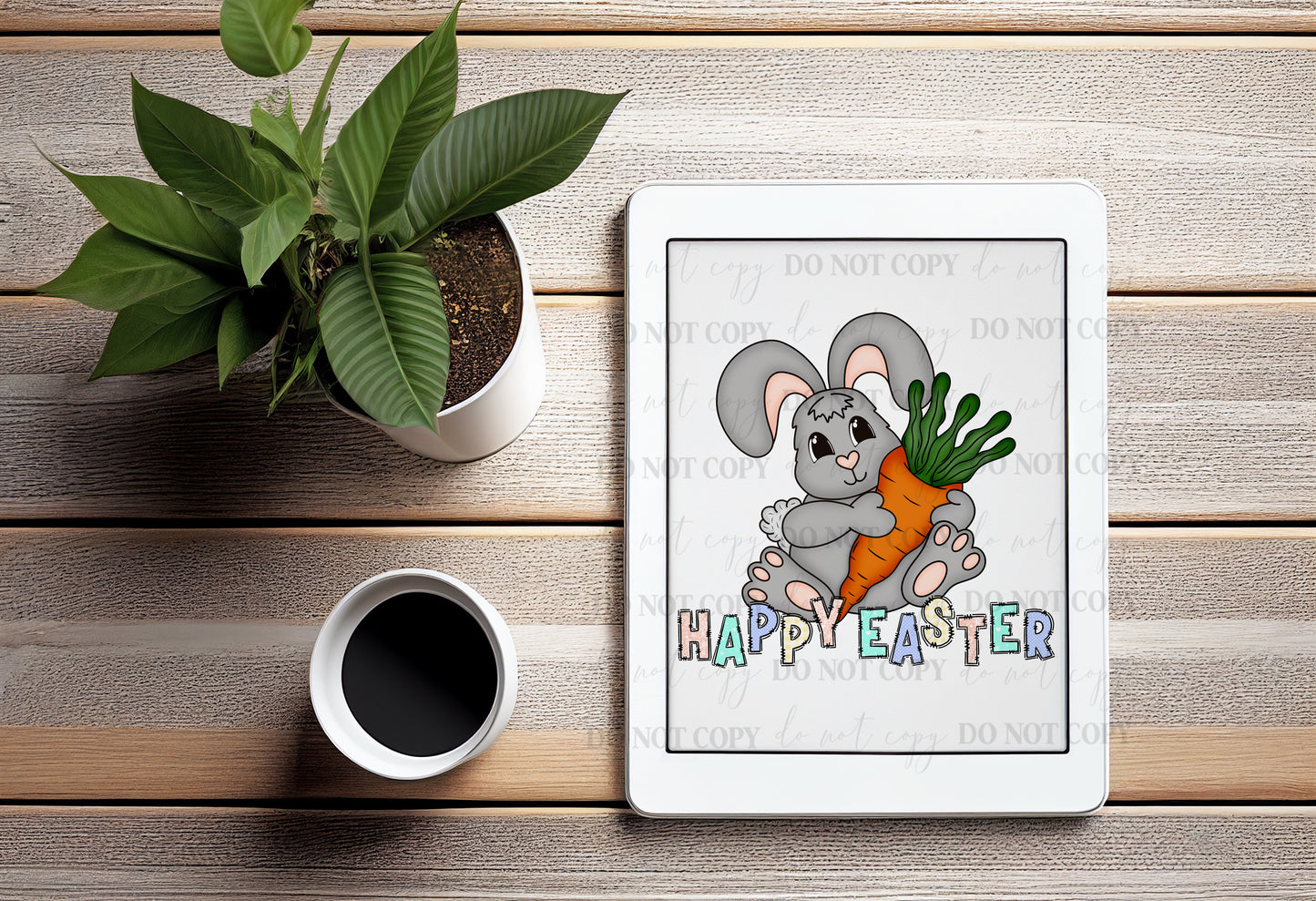 Cute Bunny Holding Carrot Happy Easter PNG | Kids Easter Shirt Design | Digital Download
