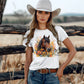 Horse and floral T-shirt