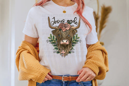 Highland Cow Jesus Made T-Shirt
