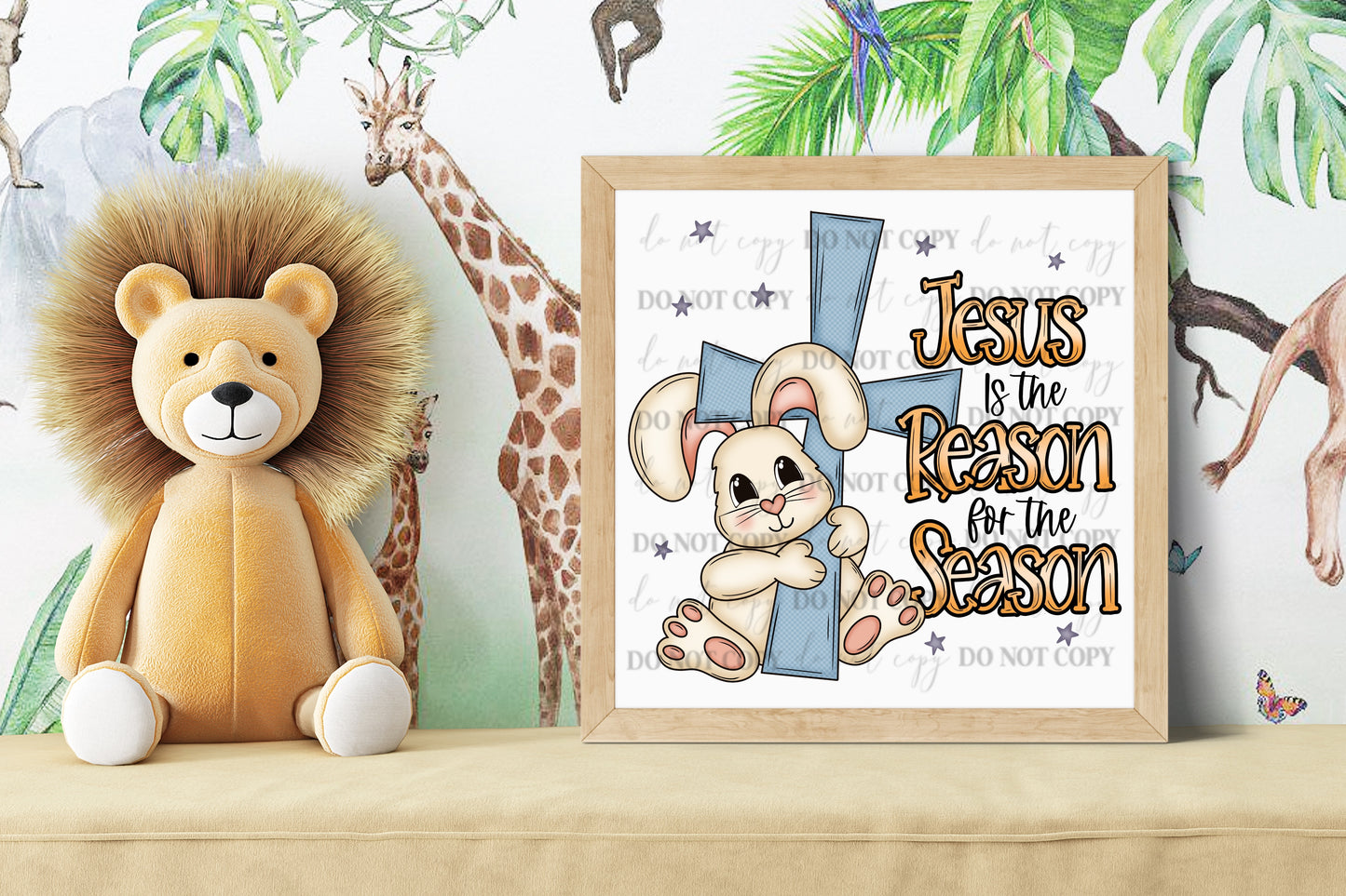 Jesus Is the Reason for the Season Easter Bunny PNG | Christian Easter Digital Download