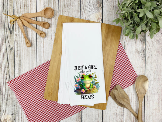 Just A Girl Who Loves Frogs Tea Towel