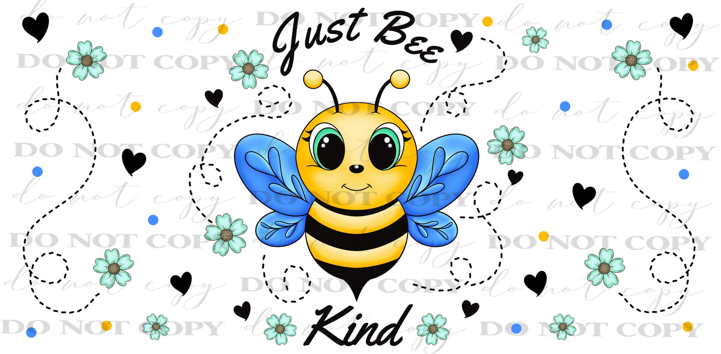 Just Bee Kind 16oz Cup Wrap PNG | Bee Glass Can Wrap |  Bee Lover Digital Download