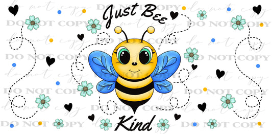 Just Bee Kind 16oz Cup Wrap PNG | Bee Glass Can Wrap |  Bee Lover Digital Download
