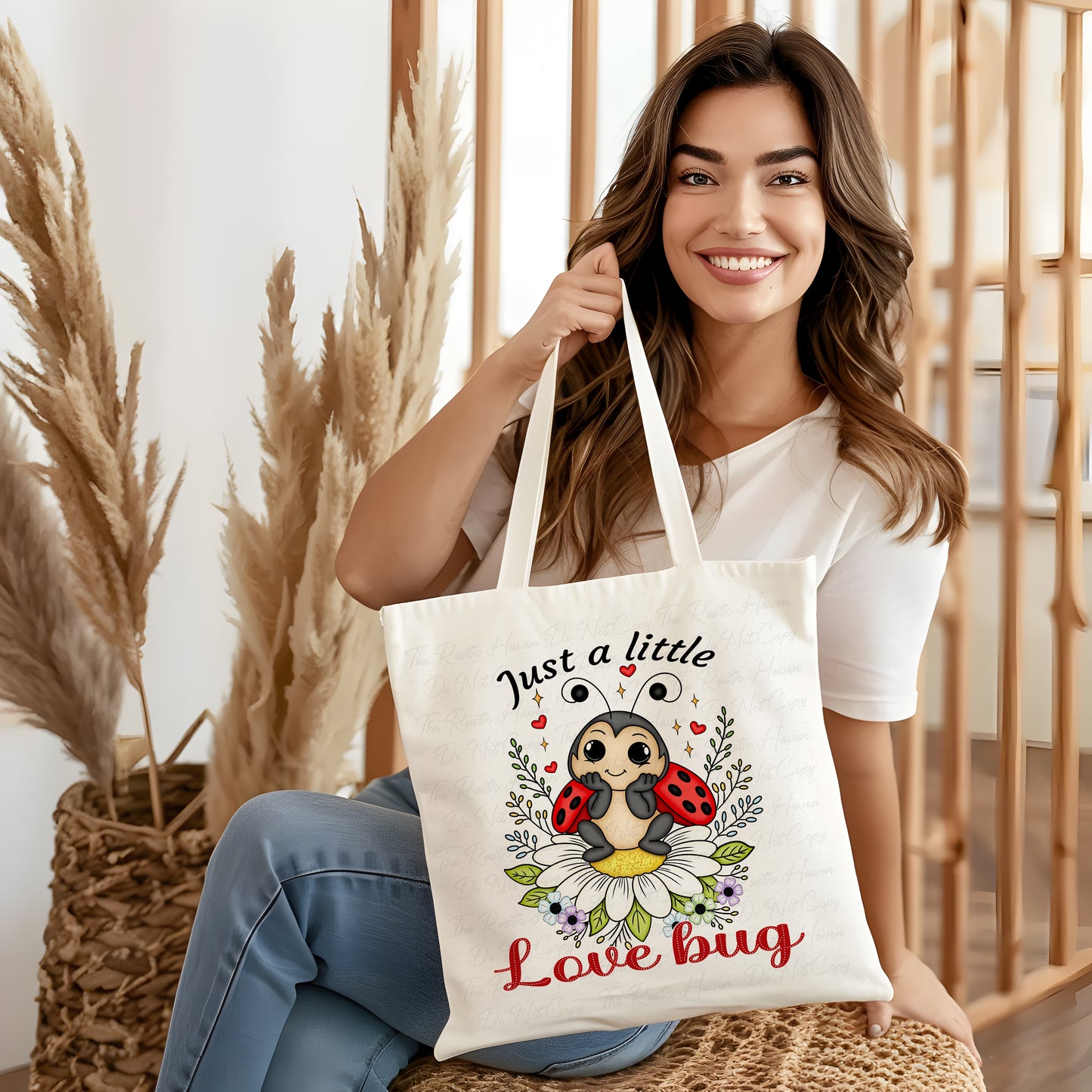 Just a Little Love Bug PNG | Cute Ladybug  Design | Sublimation & DTF Transfer | Spring Ladybug Shirt Design | Instant Download