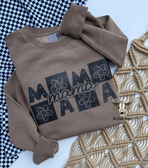 Mama Floral/Block T-shirt