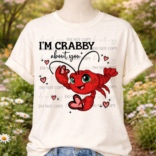 I’m Crabby About You PNG | Funny Lobster Valentine Design