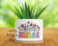 Nurse Ceramic Planter with Bamboo Base