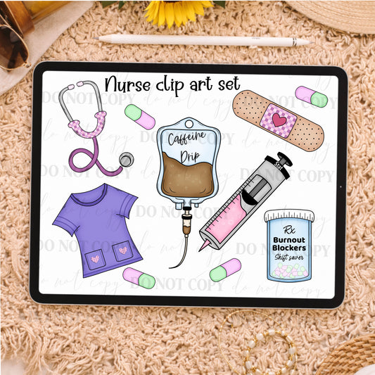 fun nurse-clipart-set-medical-png-bundle
