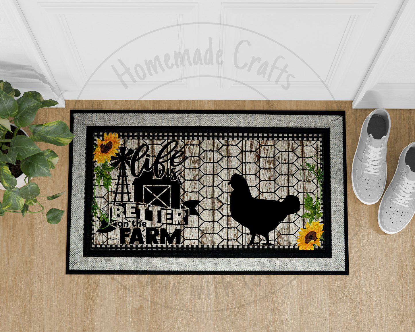 Life is Better on the farm Chicken Door Mat