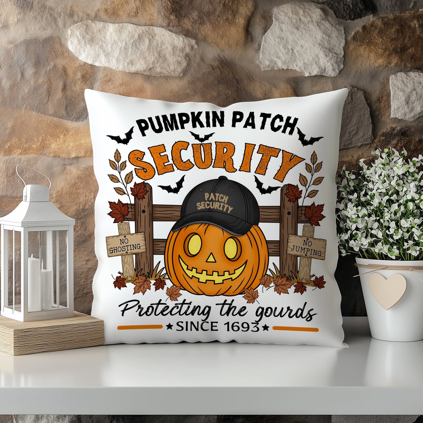 Spooky Tales & Pumpkin Trails Collection – 16x16 Linen Pillows with Inserts