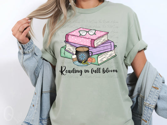Reading in Full Bloom PNG | Book Lover Spring Design